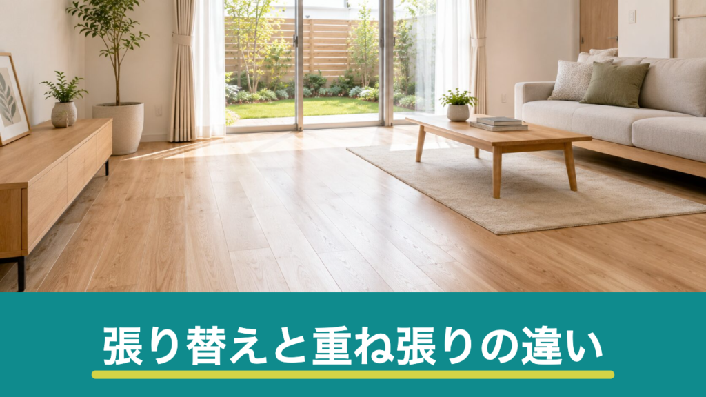 フローリングの張り替えと重ね張りの違い｜費用・工期・向いているケースを比較