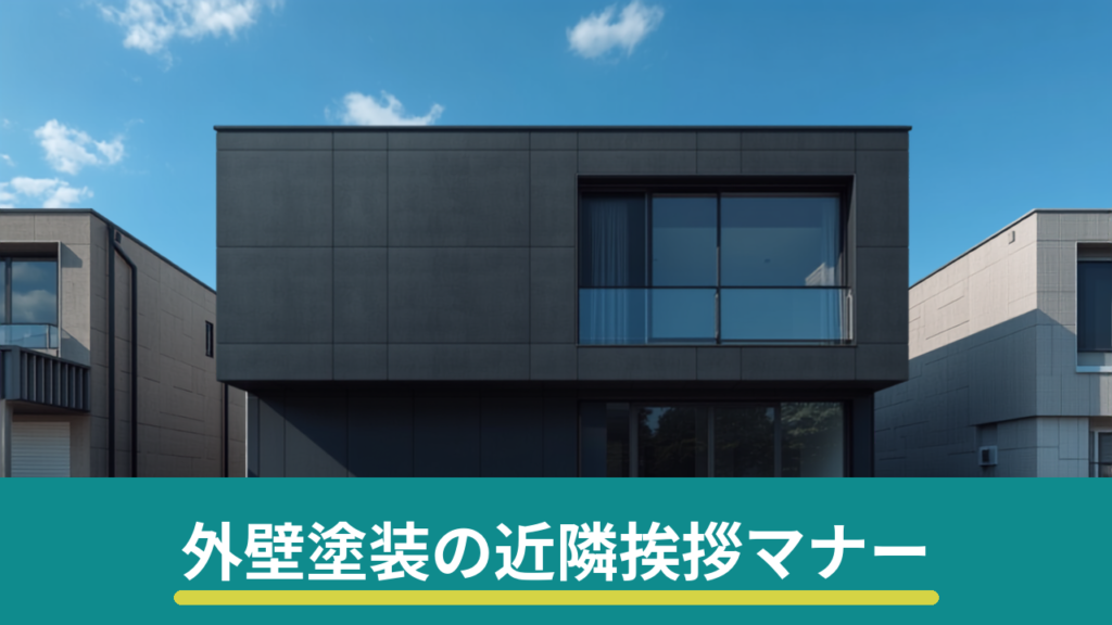 外壁塗装の近隣挨拶マナー（モダン住宅とタイトル帯）